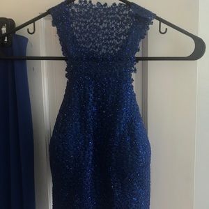 Blue two price prom dress.